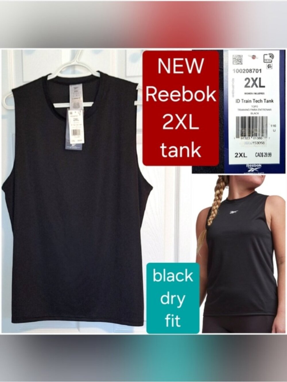 Reebok dry fit tank size 2XL - NWT - Picture 4 of 16